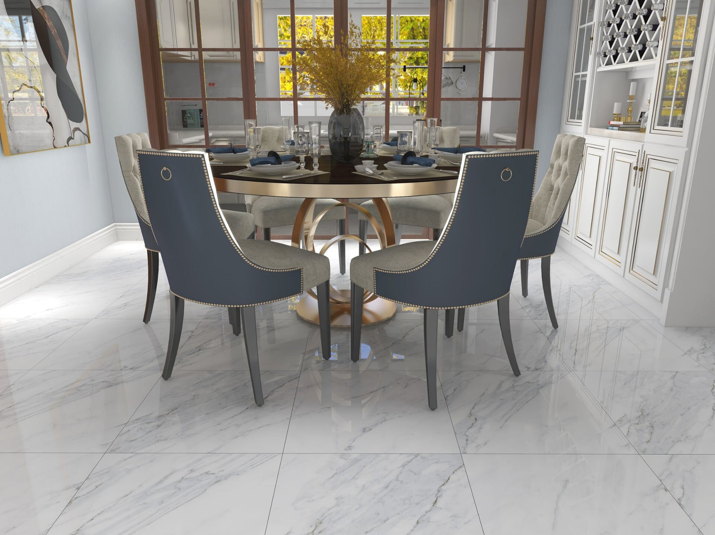 Hydrostone Marble White Tile SPC